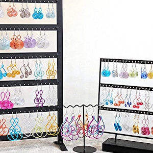 Handmade Aluminum Wire Earrings: Color & Design, Thin or Thick Swirl Pinwheel Spiral Music Note Treble Clef Silver Blue Purple Green Red
