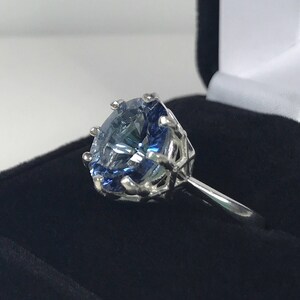 Beautiful 4.5ct Oval Cut Iolite Quartz Ring Sterling Silver 4 5 6 7 8 9 10 11 Jewelry Gift Woven Crown Ring Iolite Ring