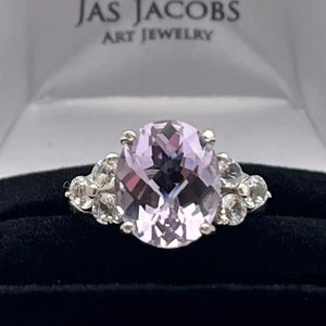 6ctw Oval Cut Rose de France Ring with Sizing 10k or 14k Gold Lavender Amethyst Lilac