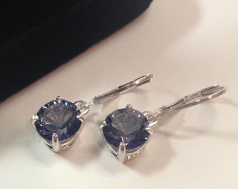 Details about / Faceted Iolite 4-Points 925 Sterling Silver Dangle Earrings