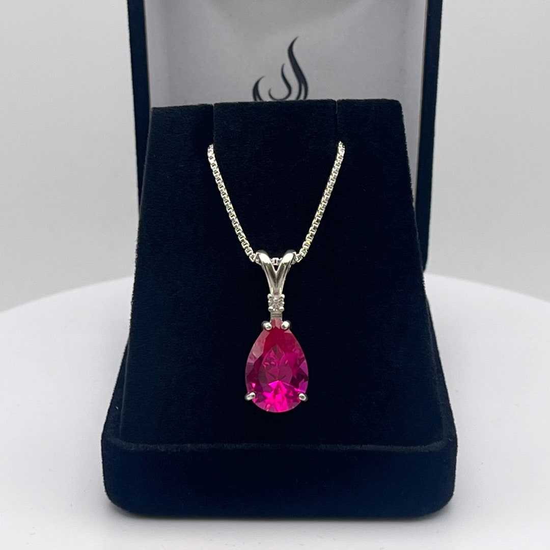 Pink Sapphire Egg Pendant Necklace main image 1