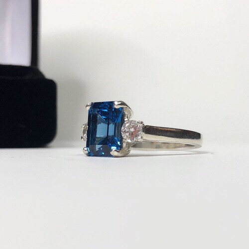 BEAUTIFUL 7ctw London Blue Spinel & White Topaz Sterling - Etsy