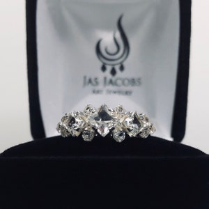 BEAUTIFUL 3ctw Princess Cut White Topaz Ring Sterling Silver Size 6 7 8 9 10 Right Hand Ring Engagement Ring Anniversary Band