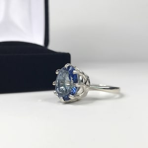 Beautiful 2.5ct Iolite Quartz Ring Sterling Silver Oval Ring 4 5 6 7 8 9 10 11 Trending Jewelry Gift Crown Woven Iolite Ring