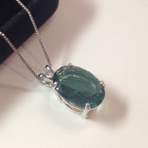 5ct Oval Cut Green Amethyst Prasiolite Green Quartz Necklace Sterling Silver Pendant Necklace Gift Jewelry Holiday Trends