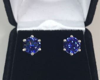 Beautiful 4ct Violet Blue Tanzanite Sterling Silver Earrings - Etsy