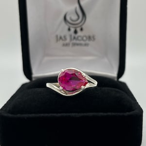 BEAUTIFUL 2.5ct Pear Cut Pink Sapphire Ring Size 5 6 7 8 9 10 Pink Sapphire Ring Teardrop September Gift Holiday