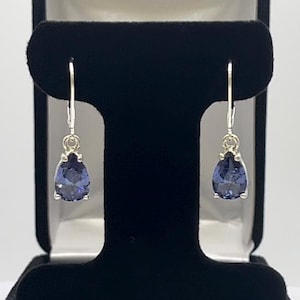 Pear Cut Tanzanite & Sterling Silver Leverback Earrings - 4.5ctw