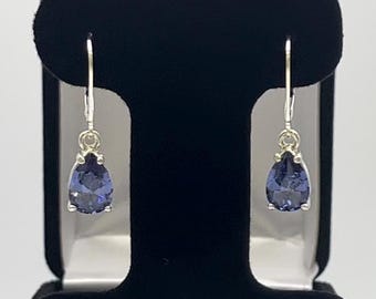 Beautiful 4.5ctw Tanzanite & Sterling Silver Earrings Pear Cut Tanzanite LeverBack Jewelry Trends tanzanite earrings  gift  g