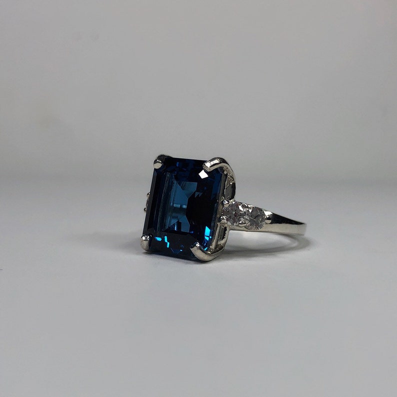 BEAUTIFUL 7ctw London Blue Spinel & White Topaz Sterling | Etsy