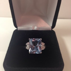 BEAUTIFUL 7ctw Blue Spinel & White Sapphire Sterling Silver Ring Sz 6 7 8 9 10 Jewelry Trends London Blue Topaz Ring image 5