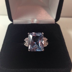 BEAUTIFUL 7ctw Blue Spinel & White Sapphire Sterling Silver Ring Sz 6 7 8 9 10 Jewelry Trends London Blue Topaz Ring image 2