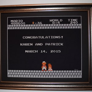 Wedding Cross stitch pattern of Mario End Screen