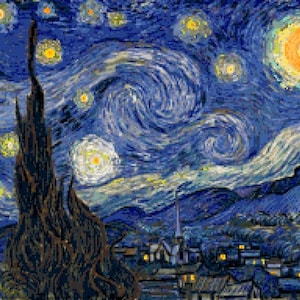 Cross stitch pattern of Van Gogh - Starry Night