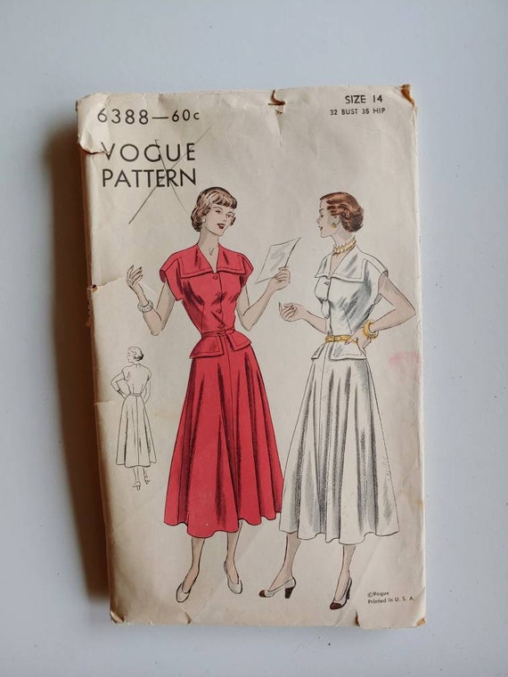 Vintage Vogue 63 One Piece Dress Size 14 Bust 32 Unused Etsy Ireland