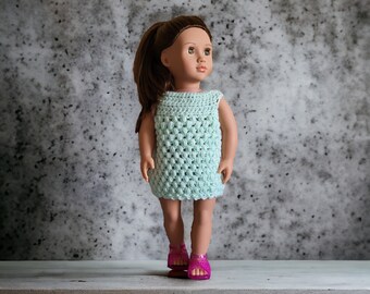 18 Inch Doll Dress. Crocheted Doll Dress. American Girl Doll. Next Generation Doll.