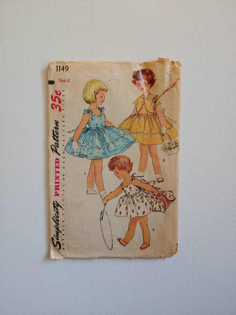 Simplicity 1149 Child S One Piece Dress And Jacket Size Etsy