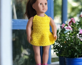 Vestido de muñeca de 18 pulgadas. Vestido de muñeca de ganchillo. Vestido de muñeca American Girl. Vestido de muñeca de próxima generación.