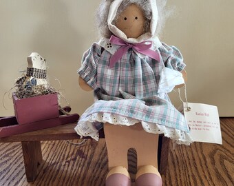 Lizzie High Wooden Doll. Eunice High. Handcrafted Folk Art Doll. Ladie and Friends. 1996. Excellent Condition.