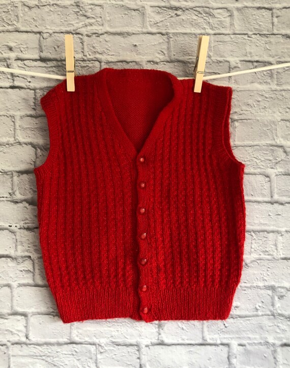 Vintage Toddler Boys Hand-Knitted Vest. 1950’s.
