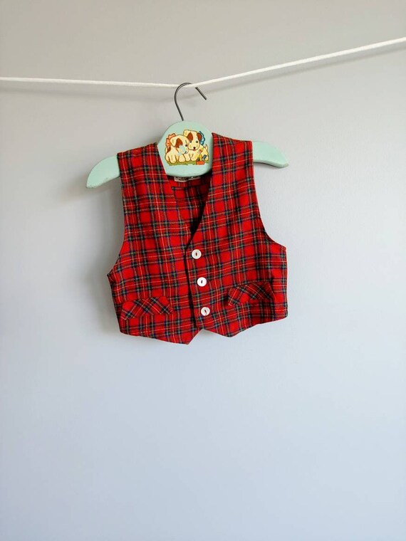 Vintage Viyella Vest Woven in Great Britain Size 3 Boy/'s Plaid Wool Vest