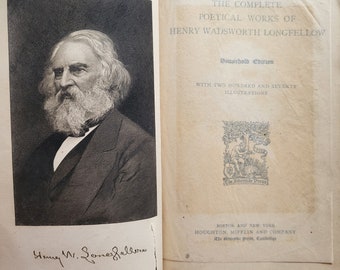 Las obras poéticas completas de Henry Wadsworth Longfellow. 1902. Excelente estado antiguo.