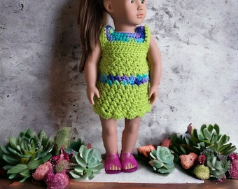 18 Inch Doll Dress. Crocheted Doll Dress. American Girl Doll. Next Generation Doll.