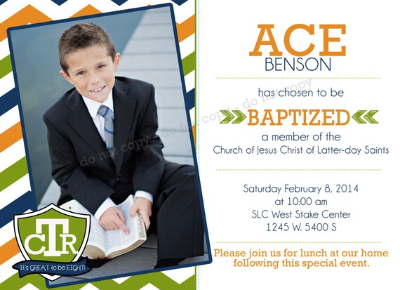 Baptism Invitations Lds Boy 7