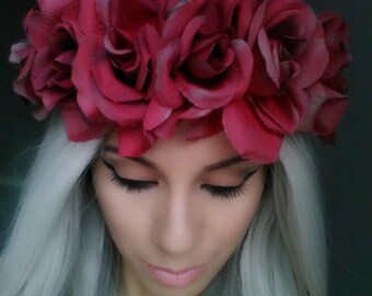 red rose headdress
