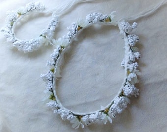 Mommy and Me Flower Crowns, Floral Crowns, White Flower Crown, Floral Headpiece, Headbands