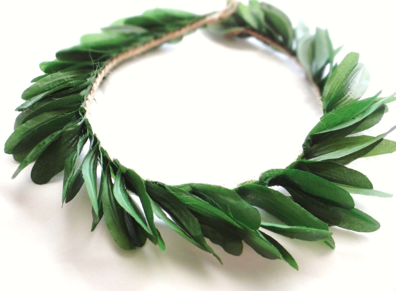 Dark Green Leaf Crown Rustic Headpiece Woodland Leaf Crown Etsy