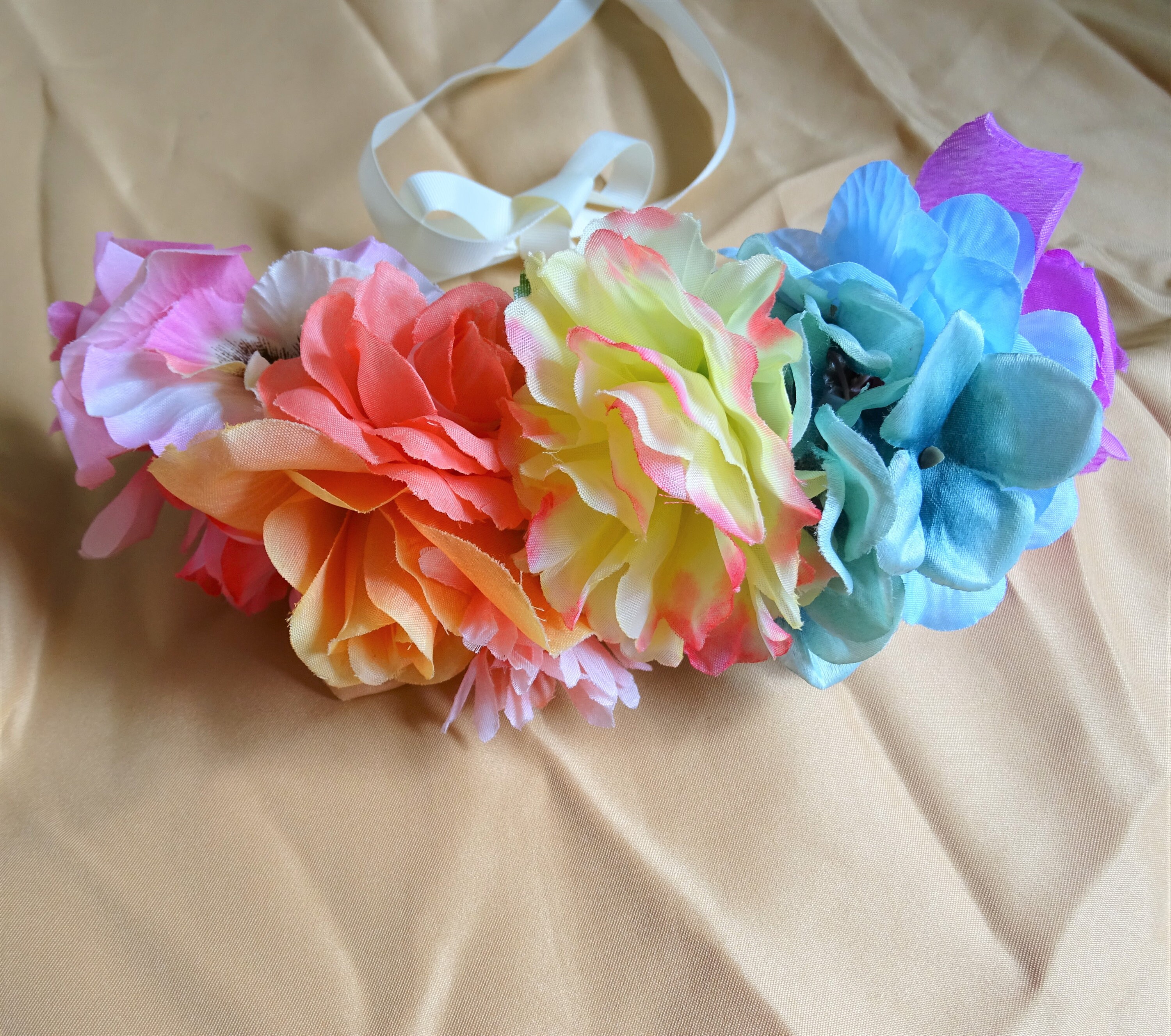 PASTEL Rainbow Flower Crown Floral Crown Flower Crown Etsy