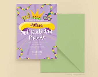 mardi gras brunch invitation