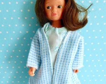 ORIGINAL GINNY DOLL Robe/Dressing Gown & handmade Nightie, to fit slender 7-9in/16-20cm dolls like Miss Amanda Jane, Penny Brite or Pepper