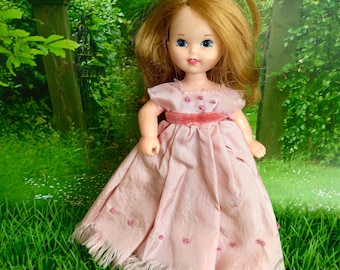 Beautifully handmade VINTAGE DOLL GOWN for slender 7-8in/16-19cm dolls such as Betsy McCall, Garden Gals or Miss Amanda Jane