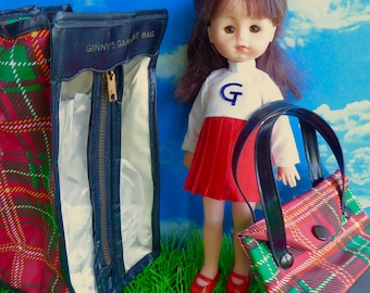 OFFICIAL VINTAGE GINNY  Plaid Travel Luggage - 2 Pieces - ideal for 7-9in / 17-22cm dolls with lots of clothes about to make a long journey