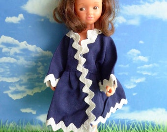 HANDMADE 1950s DOLL COAT, nicely crafted for 7-8in/16-18cm dolls like Ginny, Kripplebush, Madame Alexanders, Miss Amanda Jane, Penny Brite,