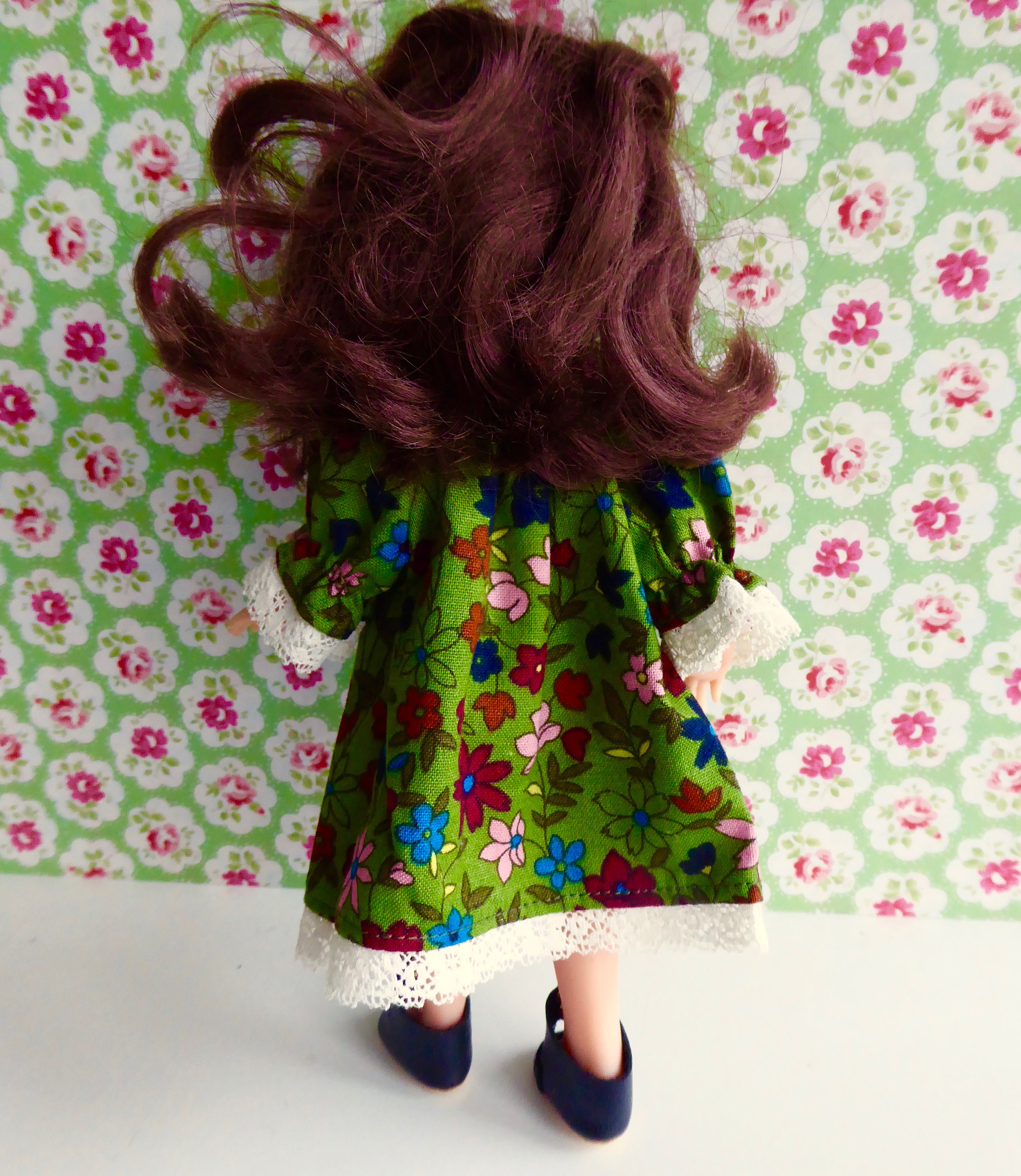 CALICO DOLL DRESS, in Green Print, for All 8-9in/18-21cm Dolls Like Ginny,  Kripplebush Kids, Licca Chan, Penny Brite, Portrette, - Etsy