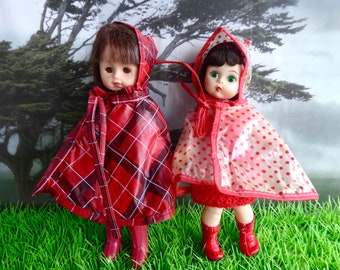 Vintage PLASTIC RAIN CAPE for 7"-9"/16-20cm dolls like Mme Alex, Betsy, Ginny, Miss Amanda Jane, Penny Brite - we have only 4 left in all!