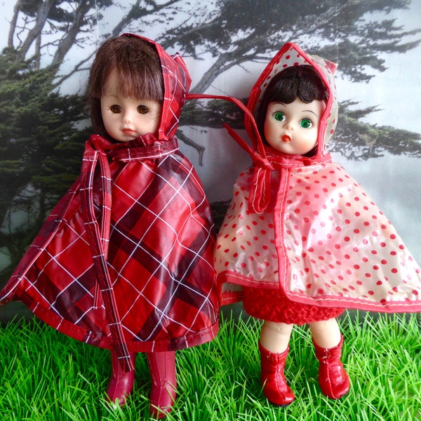 Vintage PLASTIC RAIN CAPE for 7"-9"/16-20cm dolls like Mme Alex, Betsy, Ginny, Miss Amanda Jane, Penny Brite - we have only 4 left in all!