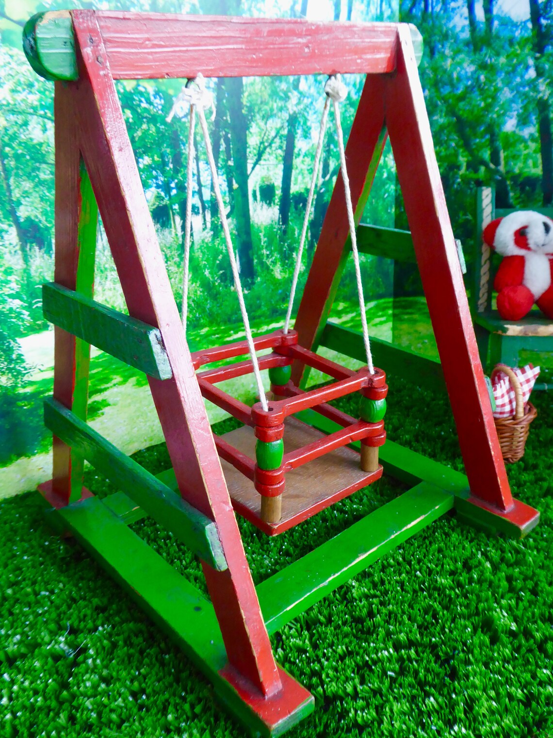 Teddy Bears' SWING SET GARDEN in Woodland Setting for All Etsy