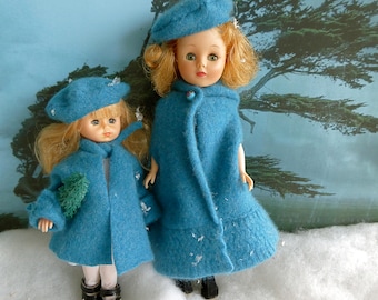 HANDMADE DOLL CAPE and Matching Beret - seriously stunning for 10-11in/22-25cm vintage fashion dolls like Miss Revlon, Sindy, Toni