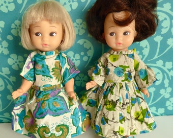 Your choice - 1950s FLORAL PRINT DOLL Dresses, handmade delights for 7-8in/16-19cm dolls such as Amanda Jane, Blue Box, Fishel, Ginny