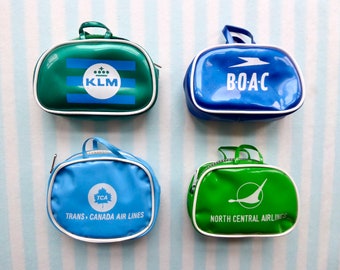 Vintage KLM Airlines MINI SUITCASES for 7-11 in/ 17-27cm dolls such as Middle Blythe, Betsy, Ginny, Jill, Kripplebush Kids, Sindy