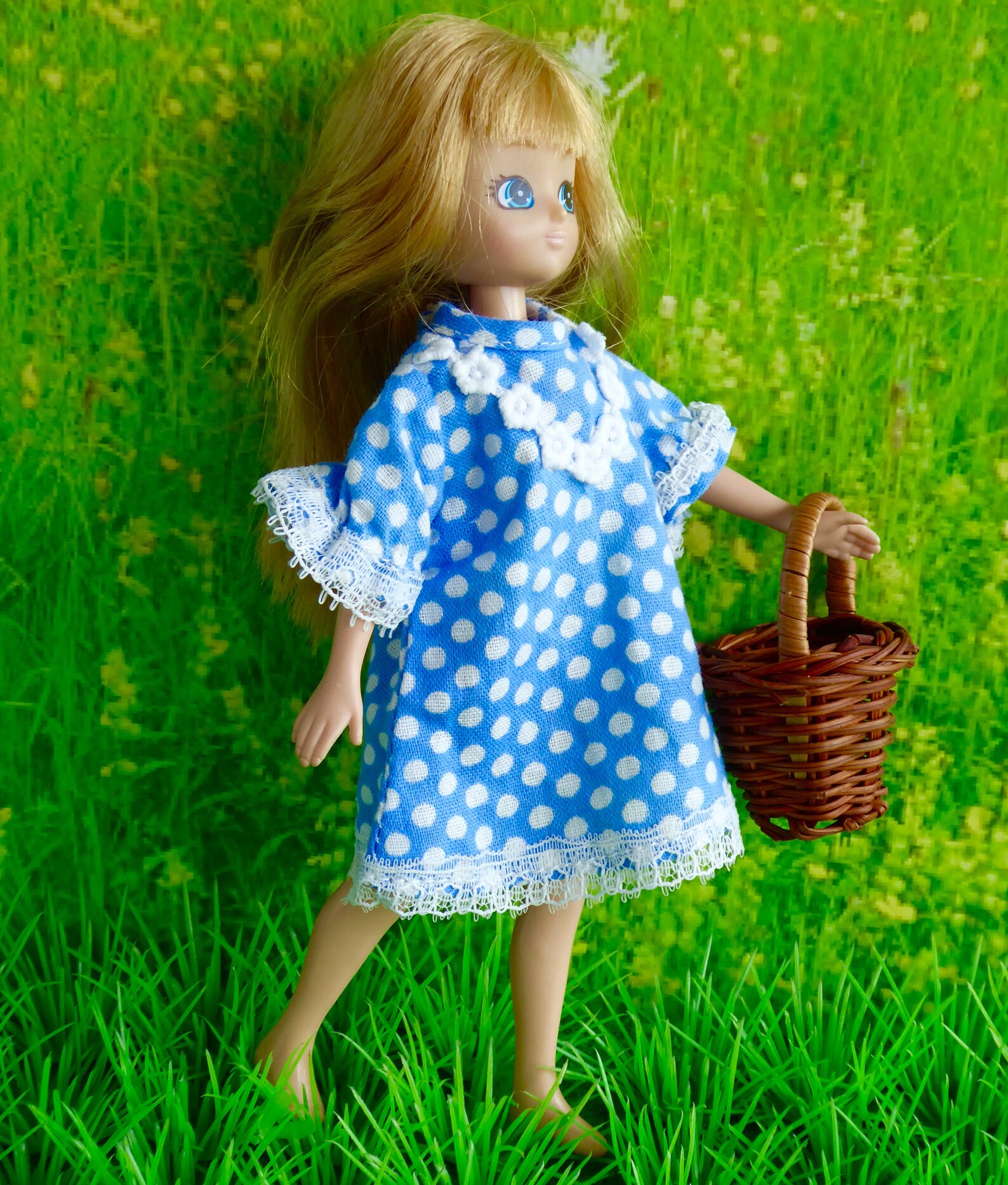 VINTAGE TWIN DOLL Dresses Lacetrimmed in Ditsy Print for Etsy