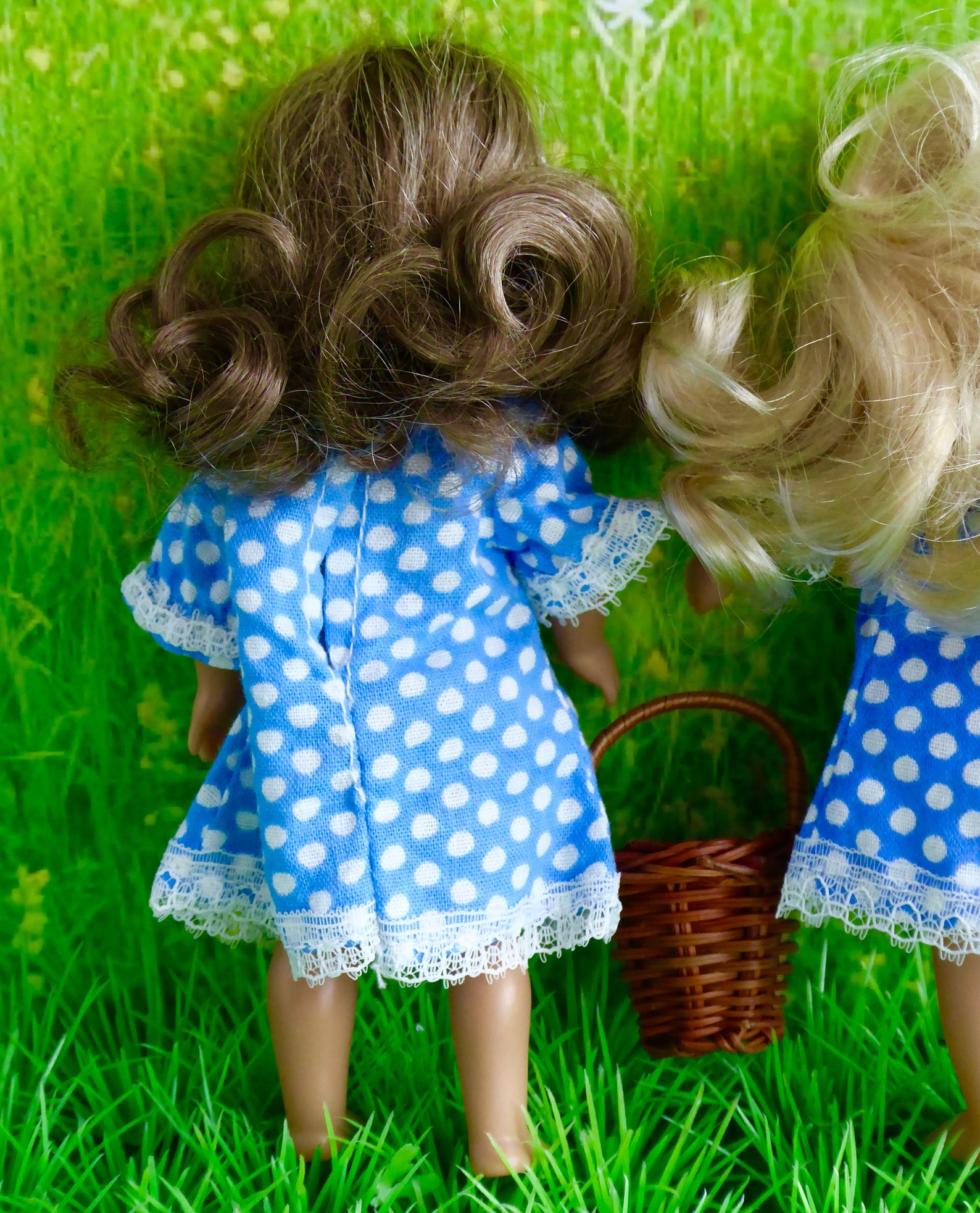 VINTAGE TWIN DOLL Dresses Lacetrimmed in Ditsy Print for Etsy