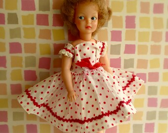 Original 1950s CISETTE DOLL DRESS, which will also fit many vintage fashion dolls from 9-11in/20-25cm tall, such as Pepper, Sindy and Toni