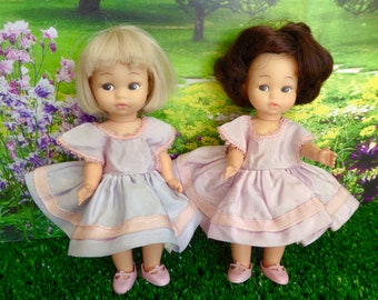 1950s (Almost) TWIN DOLL DRESSES - originally for Ginny/Muffie, but they fit most 7-8in/16-19cm dolls like Amanda Jane, Fishel, Penny Brite