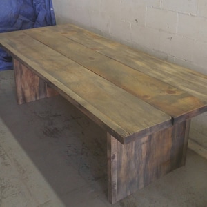 La mesa de comedor BOSS Madera de pino plateada recuperada/envejecida, mesa de granja, mesa de madera envejecida, madera recuperada imagen 9