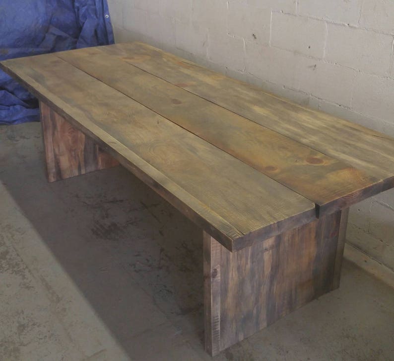 The BOSS Mesa de comedor de madera de pino plateado recuperada/envejecida, mesa de granja, mesa de madera envejecida, madera recuperada imagen 9